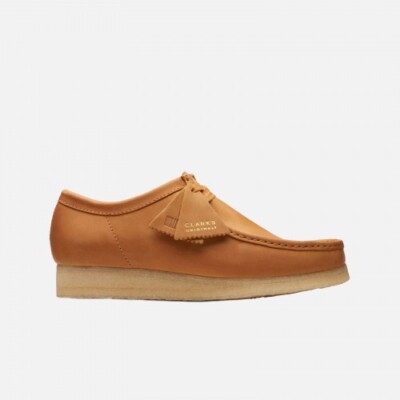 Clarks Mens Wallabee Low Leather TAN 26168842 | eBay