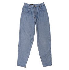 Vintage 90s Eddie Bauer Pleated High Rise Mom Jeans 10 26x30 Light Denim FLAW