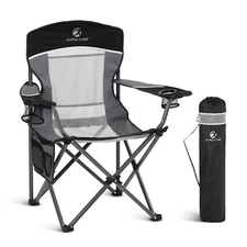 ALPHA CAMP Portable Oversized Mesh Back Camping Chair Folding Heavy Duty Black