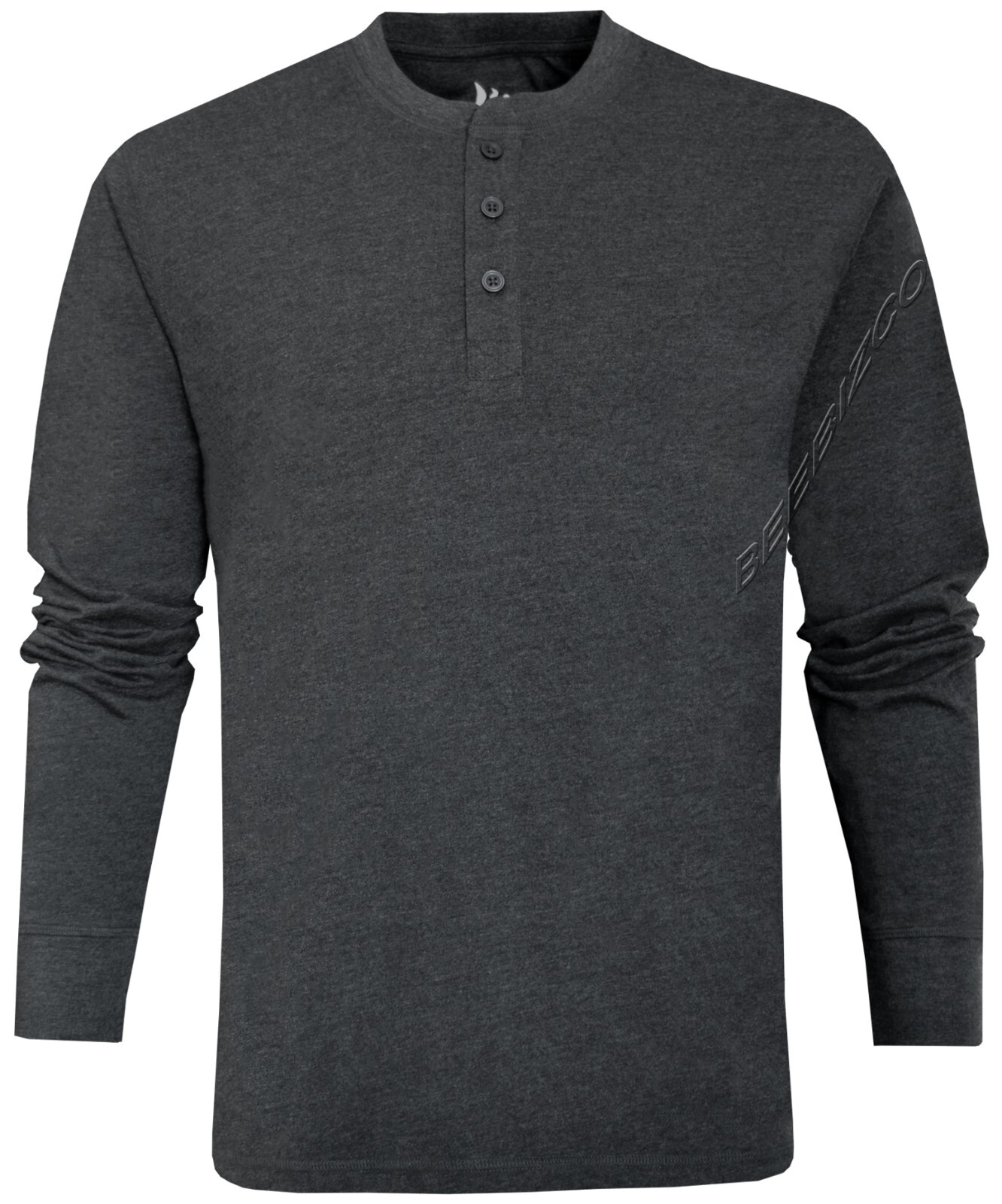 Mens Henley Long Sleeve Jersey Plain Tshirt Grandad Neck Top Causal by