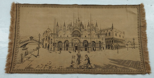 Vintage French Mark's Basilica Scene Home Decor Wall Hanging Tapestry 88x48 cm