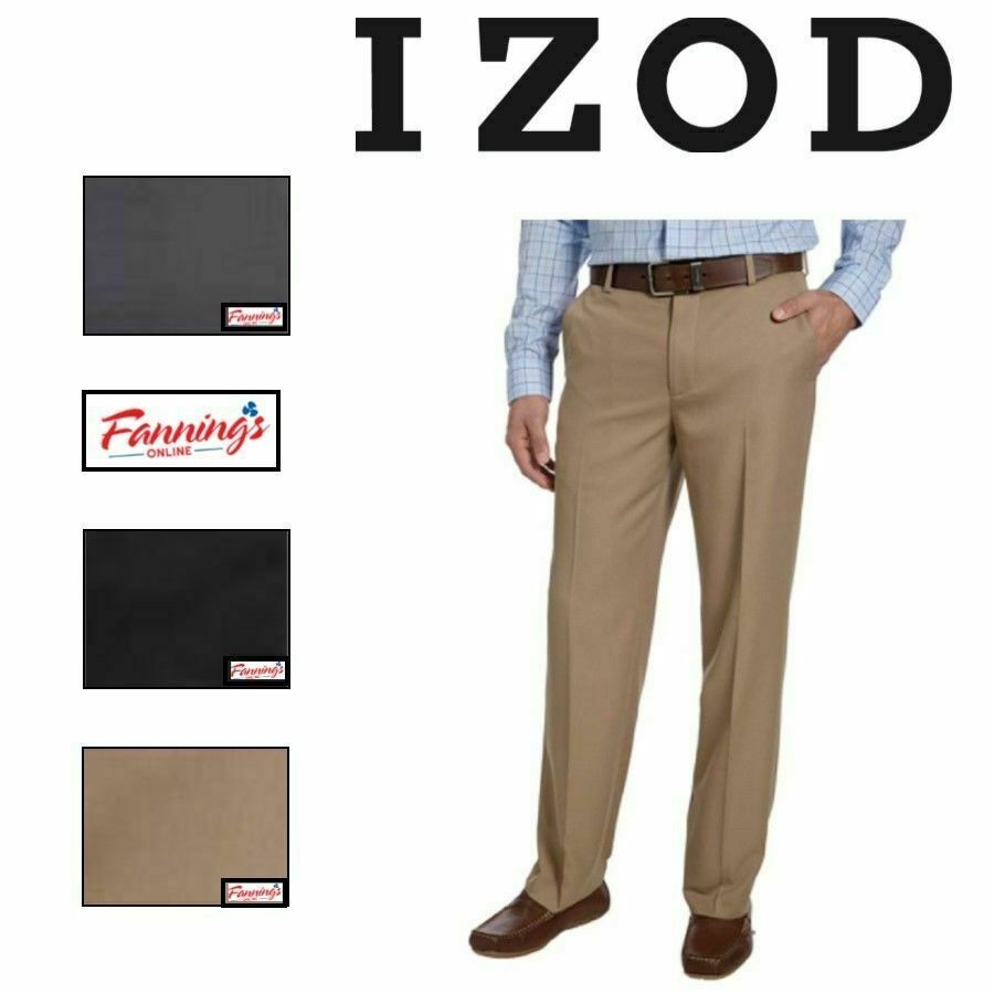 IZOD Men's Performance Stretch Flat Front Straight Dress Pant D31 eBay