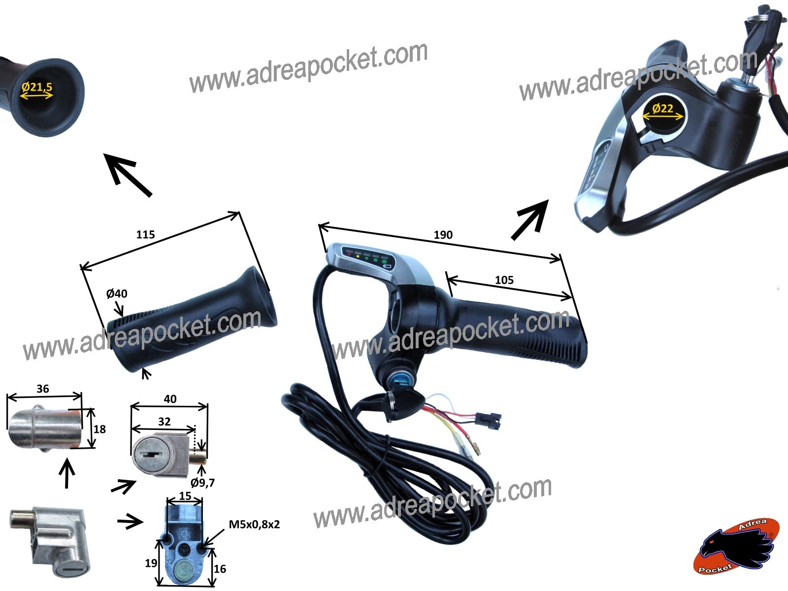 Poignée accélérateur 36V anti-vol clé Neiman résout panne démarrage trottinette