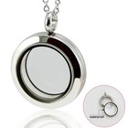 316L Stainless Steel Waterproof Screw Open Floating Glass Locket for Charms