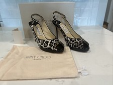 Jimmy Choo Nova Hair On Hide Printed Pony Black/Gray/White 39.5
