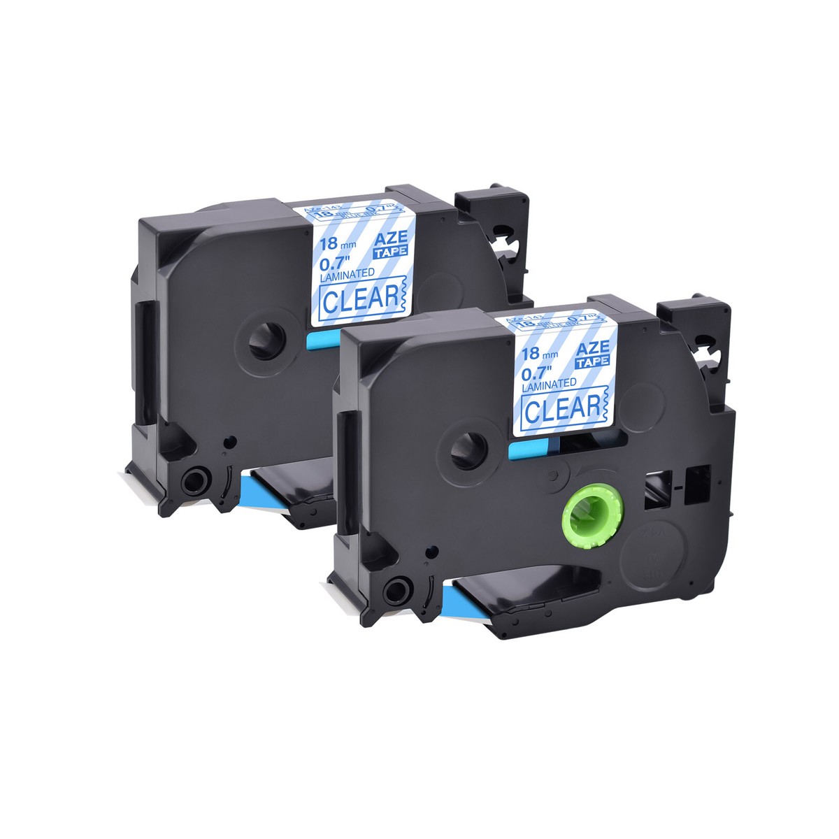 2PK Compatible Brother P-Touch TZ-143 TZe-143 Blue on Clear Label