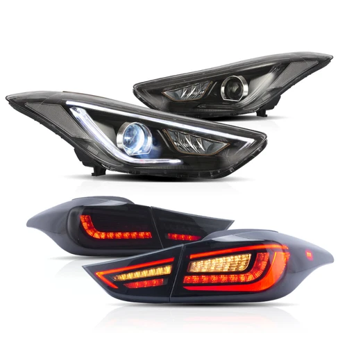 VLAND Headlights&Taillights&Bulbs For Hyundai Elantra Sedan 2012-16 Coupe 13-14 - Picture 1 of 11
