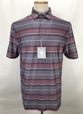Hickey Freeman Striped Short Sleeve Golf Polo Shirt Men's Size Small