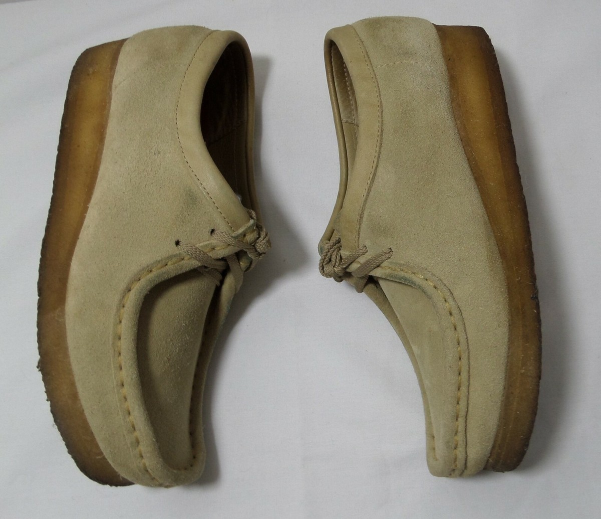 CLARK'S ORIGINALS WALLABEES BEIGE SUEDE LEATHER CREPE SOLE WOMEN