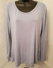 Attention Womens Shirt Top Blouse Size L Large Blue