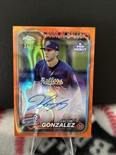 2024 Topps Pro Debut - Chrome Jacob Gonzalez Orange Lava Refractor Auto /25 SP