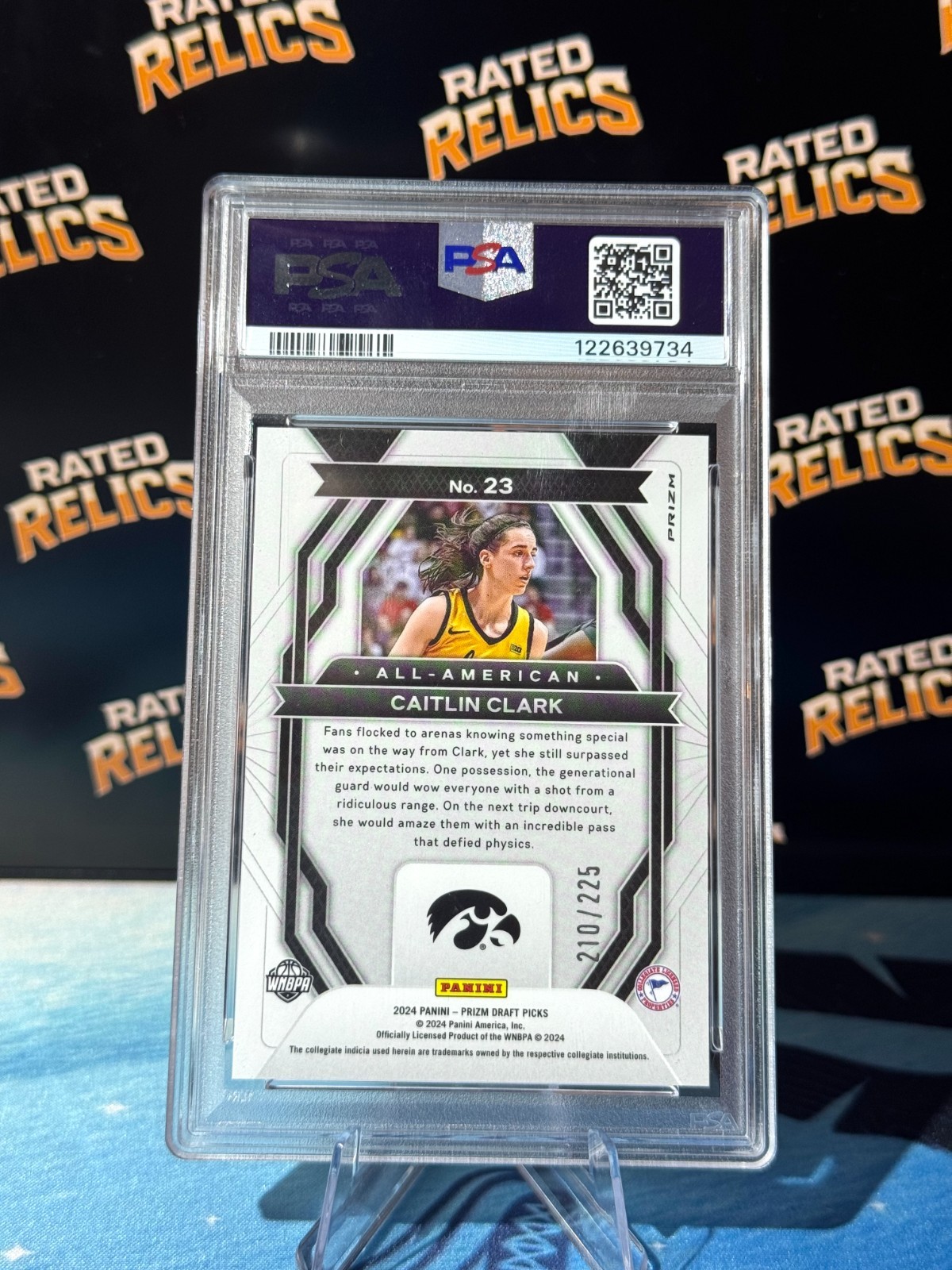 2024 Caitlin Clark All-American Red Seismic RC /225 PSA 10 Prizm Draft Picks view 2