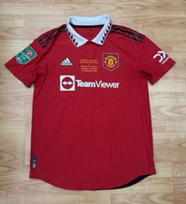 Men?s Adidas Manchester United 2023 Carabao Cup Final Shirt L Heatrdy Fernandes
