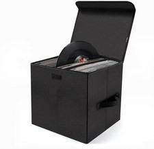 Vinyl Record Storage Box for 12Inch Lpsholds up to 80 Albums Collapsible Storag