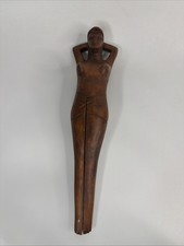 Vtg Alii Honolulu HI Nutcracker Hand Carved Wooden Wood Nude Lady Woman 13” Art