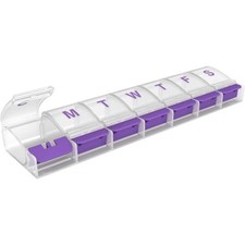 Weekly Pill Organizer 7 Day Extra Large Push Button Compartment Vitamin