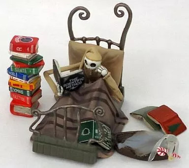 Nightmare Before Christmas Jack Mini Figure Reading in Bed Collectible Figurine