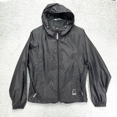 Sierra Designs Nylon Shell Jacket Women's M Black Lightweight Packable Outdoor