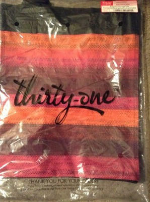 Thirty One Essential Storage Tote in Ombre Stripe
