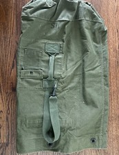 Military Duffle Bag OD Green Nylon Sea Bag Carry Straps Army Bag