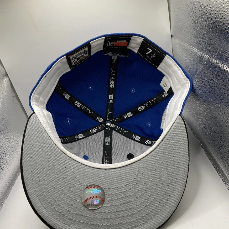 7 3/8 New Era Milwaukee Brewers County Stadium Patch 59FIFTY Fitted Hat Cap Blue - Image 3 of 4