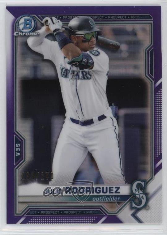 2021 Bowman Chrome Prospects Purple Refractor /250 Julio Rodriguez #BCP-86 uk2