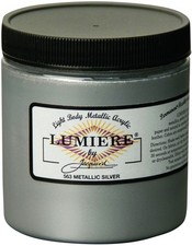 Jacquard Lumiere Metallic Acrylic Paint 8oz-Metallic Silver