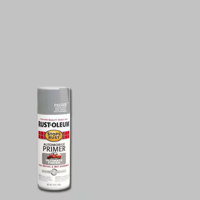 Stops Rust  Light Gray Flat Automotive Primer Spray 12 Oz.