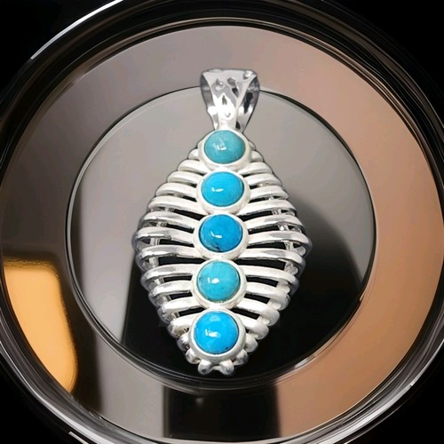 Vintage DTR JAY KING DTR STERLING Turquoise Pendant