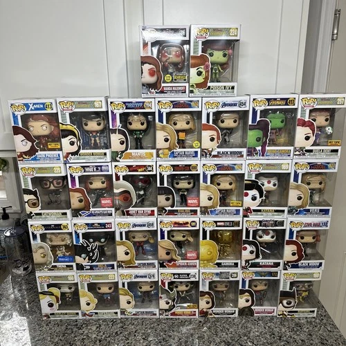 LOT OF 30 FUNKO POP! Marvel & Super Hero Women Captain Marvel Wonder Woman More