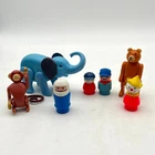 Vintage Toy Fisher-Price Little People Circus Animals Figures Hong Kong Set of 7