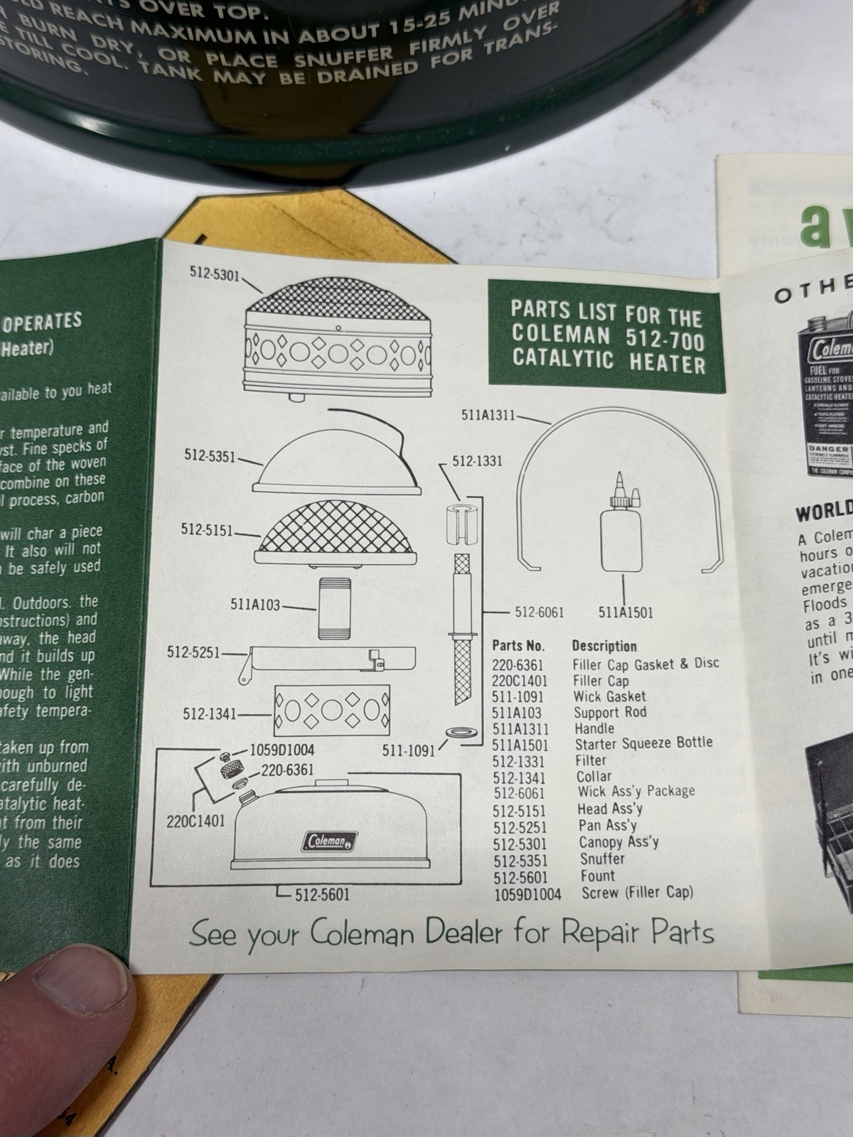 MINT 4-1966 Coleman Catalytic Heater 512-700 3500 BTU Original Box Black Grill