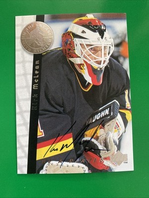 Kirk McLean 1995-96 Upper Deck Be A Player BAP In The Crease Auto Card #S200