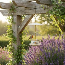Teacup Bird Feeder Whimsical Garden Decor Gift Idea for Yard, Patio