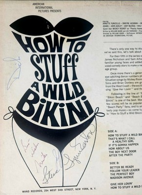 THE KINGSMEN HOW TO STUFF A WILD BIKINI LP RECORD BAND SIGN AUTOGRAPH 60s GARAGE