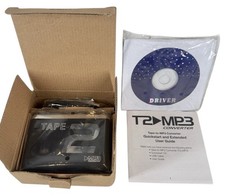 Tape to MP3 Converter Cassette JW-61TP01 T2 MP3 Black Silver New Boxed with USB
