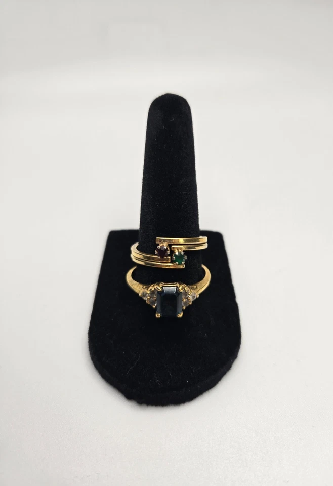 Vintage Ring Bundle-5 Rings with Large Variety of Gemstones and Band Colors - Image 4 of 4