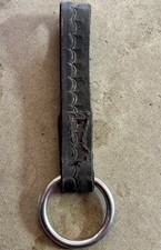 Black Leather Stamped Baton / Flashlight Holder Duty Belt Law Enforcement Police