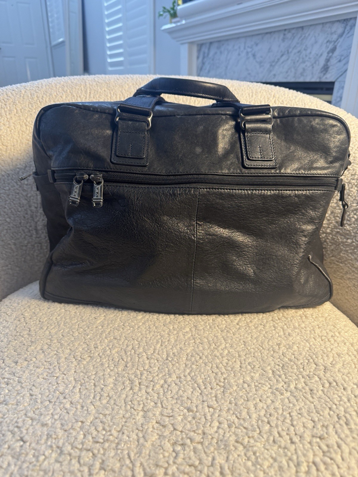 Tumi “Everett” Essential Tote – Black Distressed … - image 3
