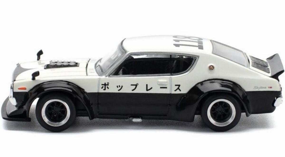 Pop Race SKYLINE KPGC110 (KENMERI) PR64-252 White & Black | eBay