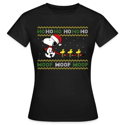 SPREADSHIRT Maglietta da donna Peanuts Snoopy Hoho Ugly Christmas Natale