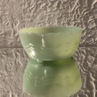 Vintage Fire-King Glass Jadite 3 Footed Bulb Bowl Signed c.1955