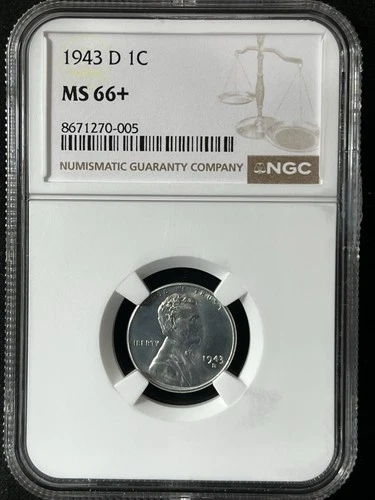 1943-D 1C  Lincoln Wheat One Cent NGC MS66+   8671270-005