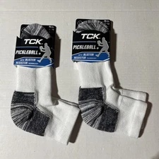 TCK Quarter Pickleball Socks Lot Of 2 Blister Resister Technology M9-12 W10-13
