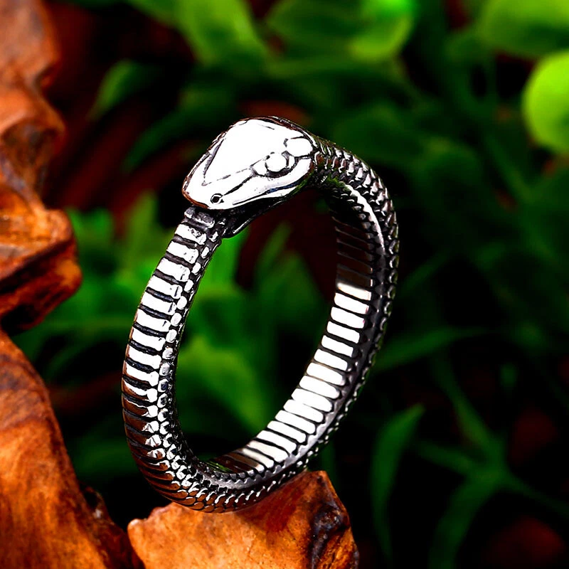 Viking Rock Punk Biker Hip hop Odin Men Snake Couple 316L