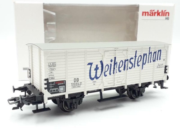 VAGON CERRADO 2 EJES CERVECERO WEIHENSTEPHAN MARCA MARKLIN ESCALA H0