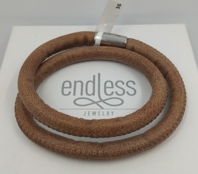 Endless Jewelry. Armband 2 Turns. 36 CM Brown