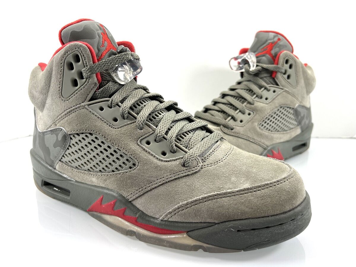 NIKE AIR JORDAN 5 RETRO P51 CAMO DARK STUCCO UNIVERSITY RED 136027