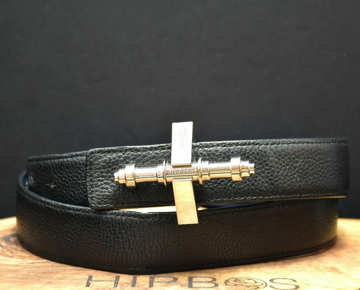 Givenchy Authentic Obsedia Buckle Reversible Mens Leather Belt Size 36
