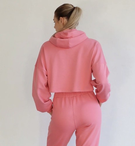 CLEO HARPER size L 14 pink logo cropped OPERA hoodie sweat Shirt - Picture 6 of 23